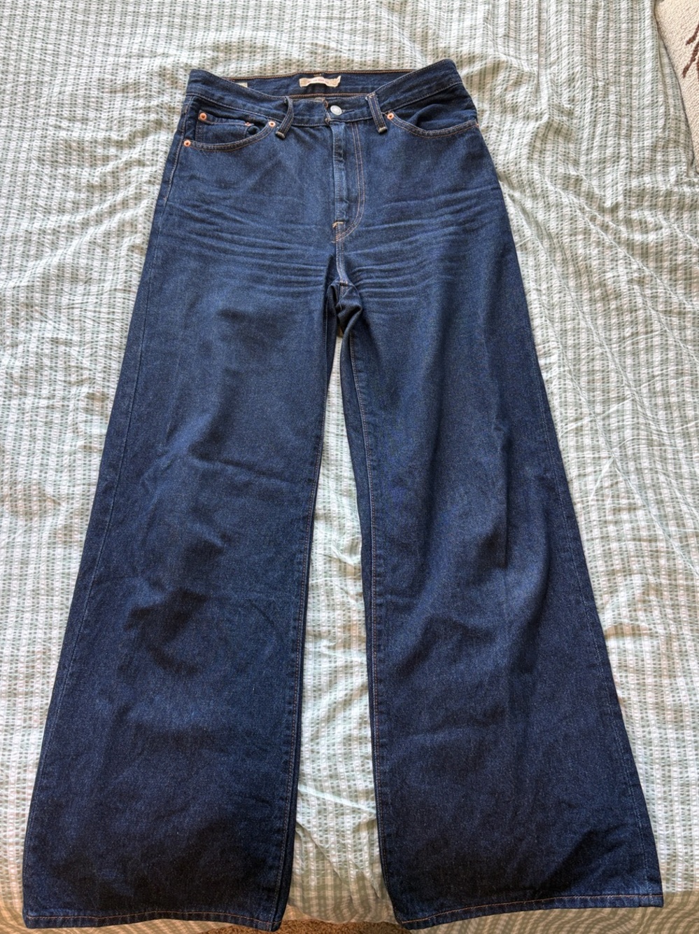 Levi's Ribcage Wide-Leg Dark Indigo Denim Jeans